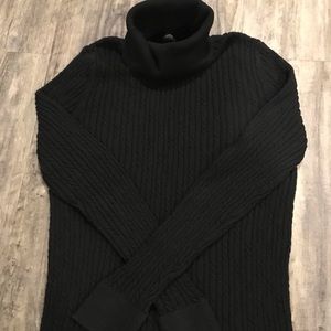 Talbots Turtleneck Sweater Ribbed Sz Small Black